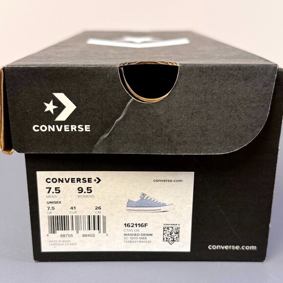 Converse Chuck Taylor All Star Low Washed Denim Sneakers Men’s 7.5 Women’s 9.5 w - Picture 4 of 10